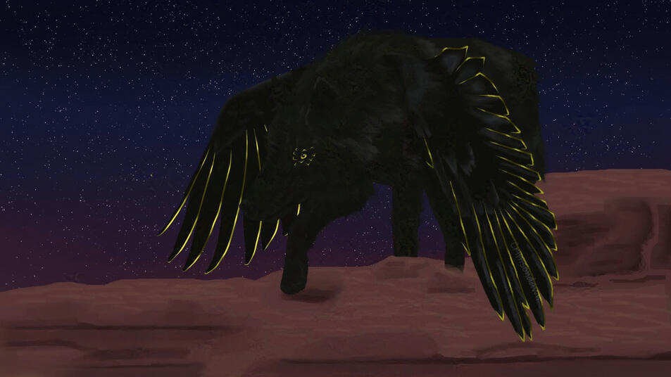 Black horse with gold Black horse with gold